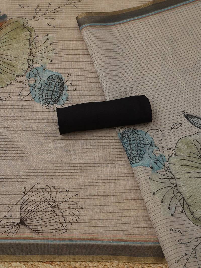 printed linen unstitched dress material