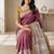 Purple kalamkari silk blend saree