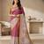 Purple kalamkari silk blend saree