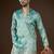 Men’s turquoise blue silk blend kurta with solid zari embroidered | trendy ethnic wear for festive, wedding & party