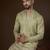Men’s olive silk blend kurta with solid zari embroidered | trendy ethnic wear for festive, wedding & party occasions