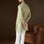Men’s olive silk blend kurta with solid zari embroidered | trendy ethnic wear for festive, wedding & party occasions