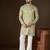 Men’s olive silk blend kurta with solid zari embroidered | trendy ethnic wear for festive, wedding & party occasions