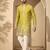 Men’s olive silk blend kurta with solid zari embroidered | trendy ethnic wear for festive, wedding & party occasions