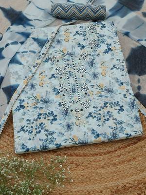 floral printed unstitched dress material 1