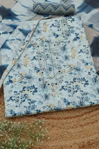 floral printed unstitched dress material