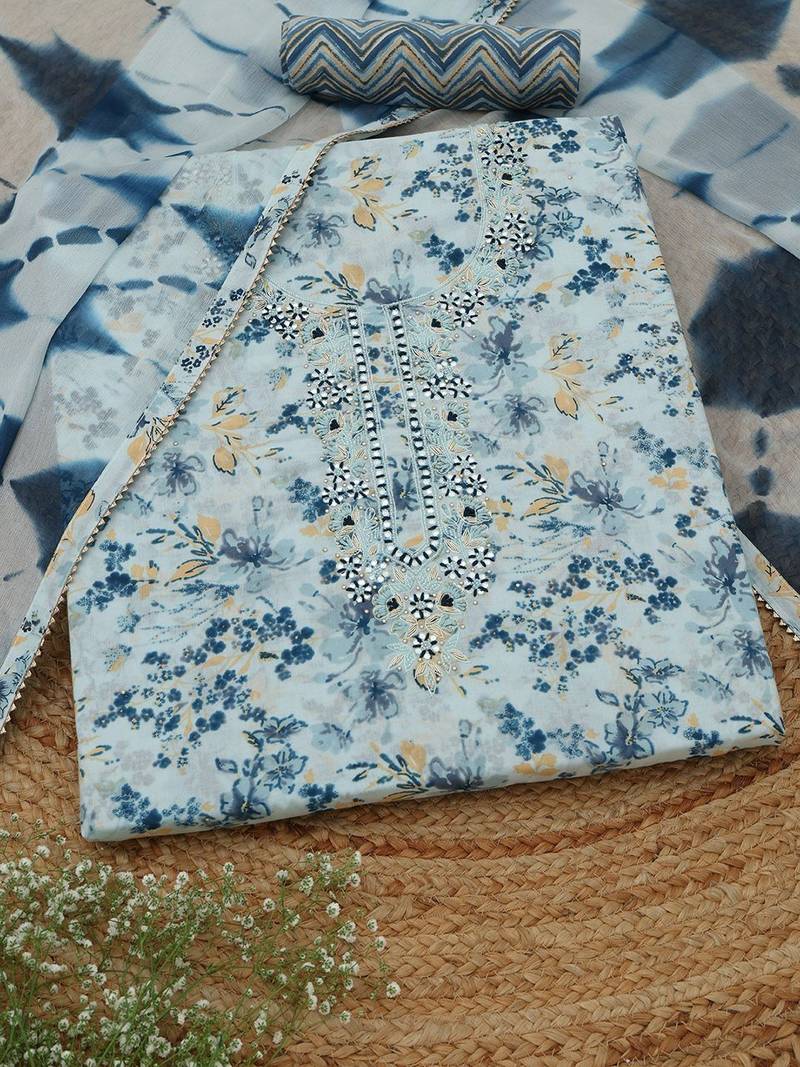 floral printed unstitched dress material