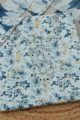 floral printed unstitched dress material