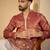 Men’s rust silk blend kurta with solid zari embroidered | trendy ethnic wear for festive, wedding & party occasions