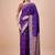 Purple ethnic motifs woven design zari saree with unstitched blouse