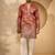 Men’s rust silk blend kurta with solid zari embroidered | trendy ethnic wear for festive, wedding & party occasions