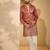 Men’s rust silk blend kurta with solid zari embroidered | trendy ethnic wear for festive, wedding & party occasions