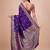 Purple ethnic motifs woven design zari saree with unstitched blouse