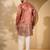 Men’s rust silk blend kurta with solid zari embroidered | trendy ethnic wear for festive, wedding & party occasions