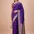 Purple ethnic motifs woven design zari saree with unstitched blouse