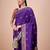 Purple ethnic motifs woven design zari saree with unstitched blouse