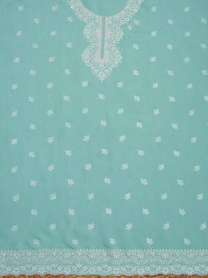 ethnic motifs embroidered beads and stones organza unstitched dress material 3