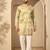 Men’s lime green silk blend kurta with solid zari embroidered | trendy ethnic wear for festive, wedding & party