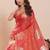Coral woven design saree with unstitched blouse