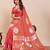 Coral woven design saree with unstitched blouse