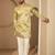 Men’s lime green silk blend kurta with solid zari embroidered | trendy ethnic wear for festive, wedding & party