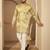 Men’s lime green silk blend kurta with solid zari embroidered | trendy ethnic wear for festive, wedding & party