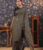 Black sequined georgette sarees
