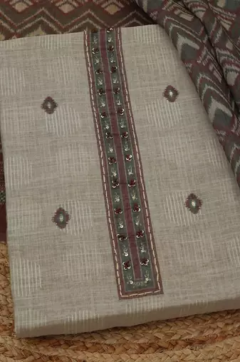 printed linen unstitched dress material