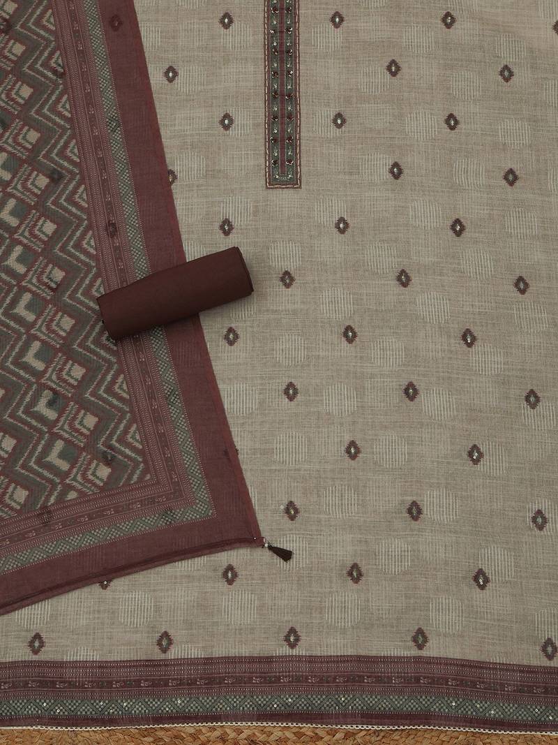 printed linen unstitched dress material