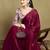 Maroon embellished sequined saree with blouse piece