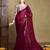 Maroon embellished sequined saree with blouse piece