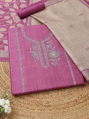 embroidered unstitched dress material 1