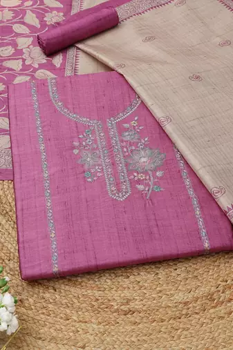 embroidered unstitched dress material