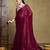 Maroon embellished sequined saree with blouse piece