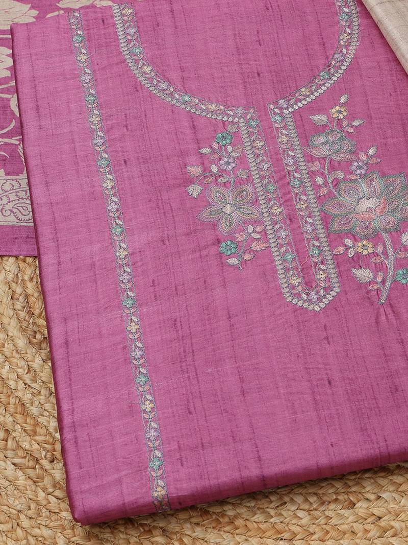 embroidered unstitched dress material