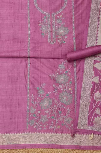 embroidered unstitched dress material