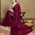 Maroon embellished sequined saree with blouse piece