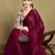 Maroon embellished sequined saree with blouse piece
