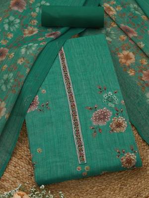 embellished linen unstitched dress material 1