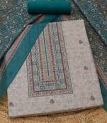 printed art silk unstitched dress material