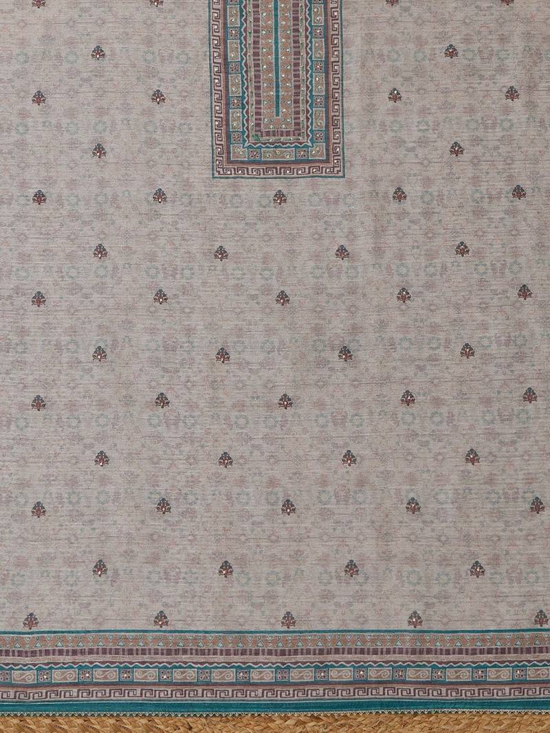 printed art silk unstitched dress material