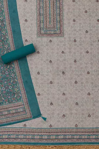 printed art silk unstitched dress material