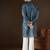 Men’s blue linen kurta with abstract beads and stones embroidered | trendy ethnic wear for festive, wedding & party