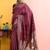 Maroon woven design banarasi sarees with matching blouse