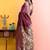 Maroon woven design banarasi sarees with matching blouse
