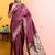 Maroon woven design banarasi sarees with matching blouse