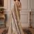 Mustard kalamkari silk blend fusion saree
