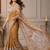 Mustard kalamkari silk blend fusion saree