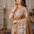 Mustard kalamkari silk blend fusion saree