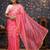 Pink striped embellished border saree